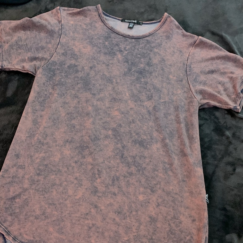 Long body Rustic Dime shirt rust/black color